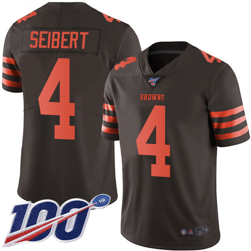 Cleveland Browns Austin Seibert Men Brown Limited Jersey #4 NFL Football 100th Season Rush Vapor Untouchable